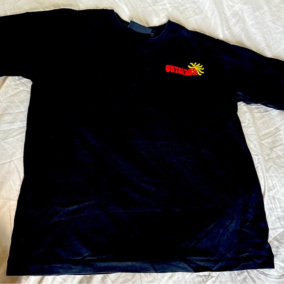 Black T-Shirt with Red and Yellow Graphic - Picture 1 of 2
